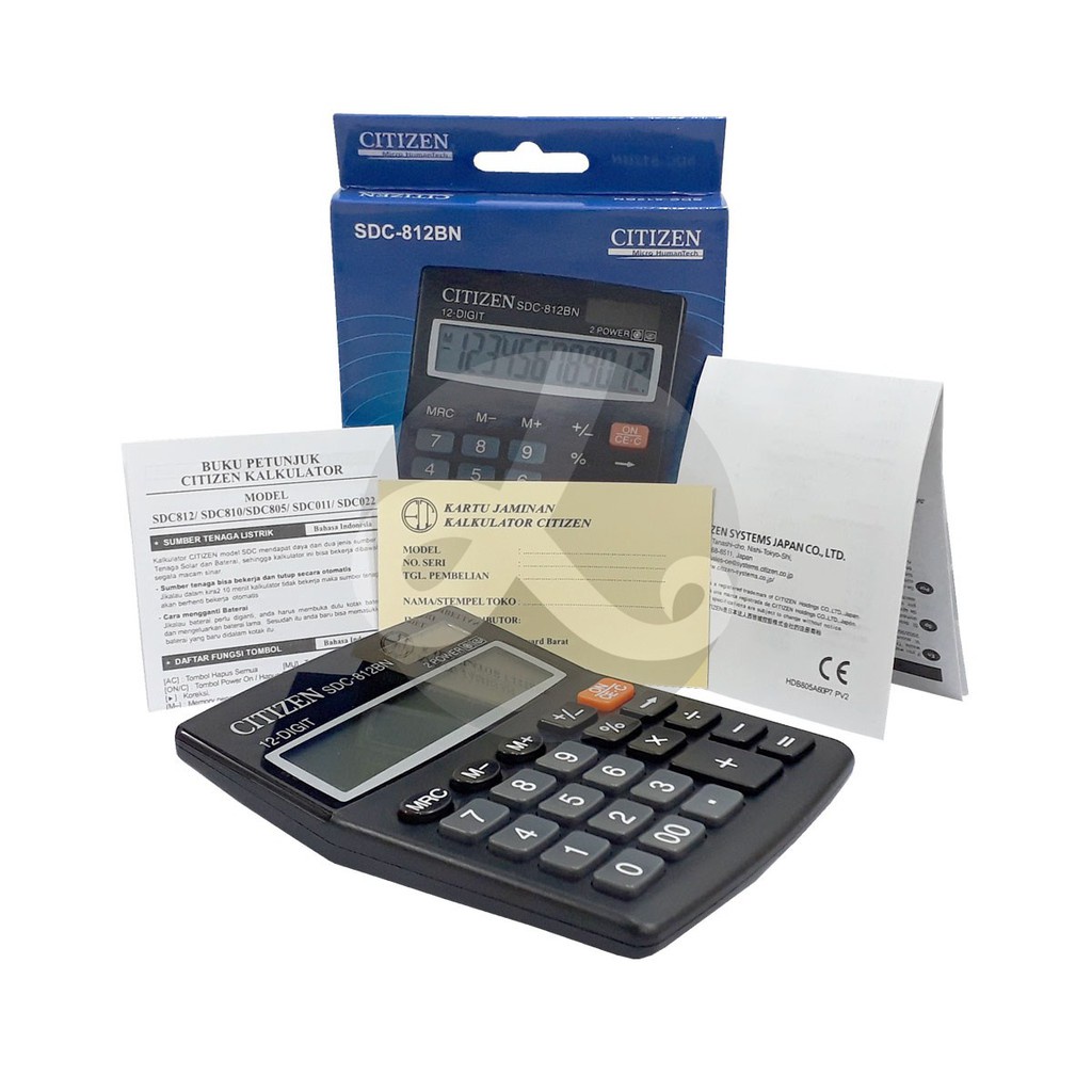 

Calculator Kalkulator CITIZEN SDC-812BN/NR Dekstop Calculator Original