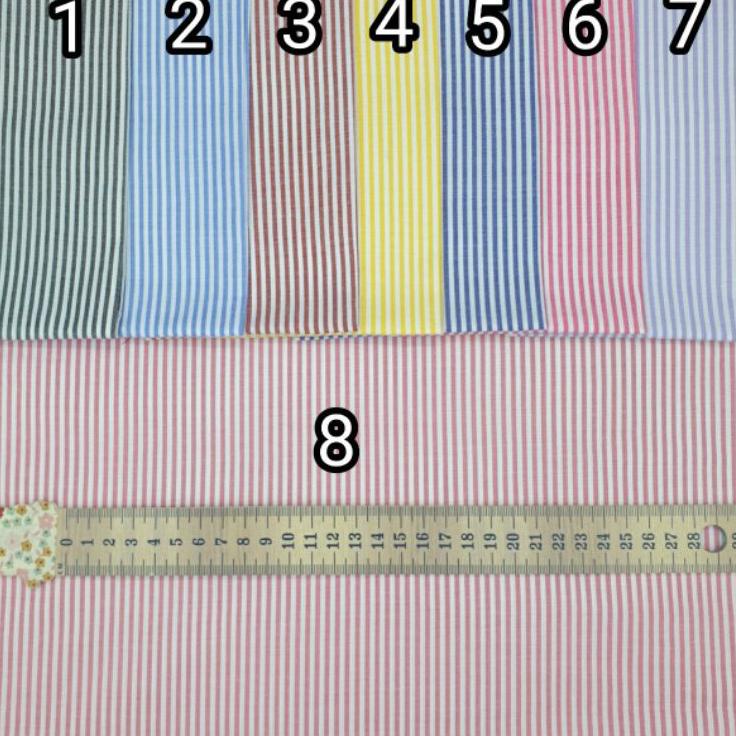 Model Baru--Kain Katun Yarndyed Motif Garis Stripe /Kain Salur Lebar 150cm Kain Katun Jepang Tokai S