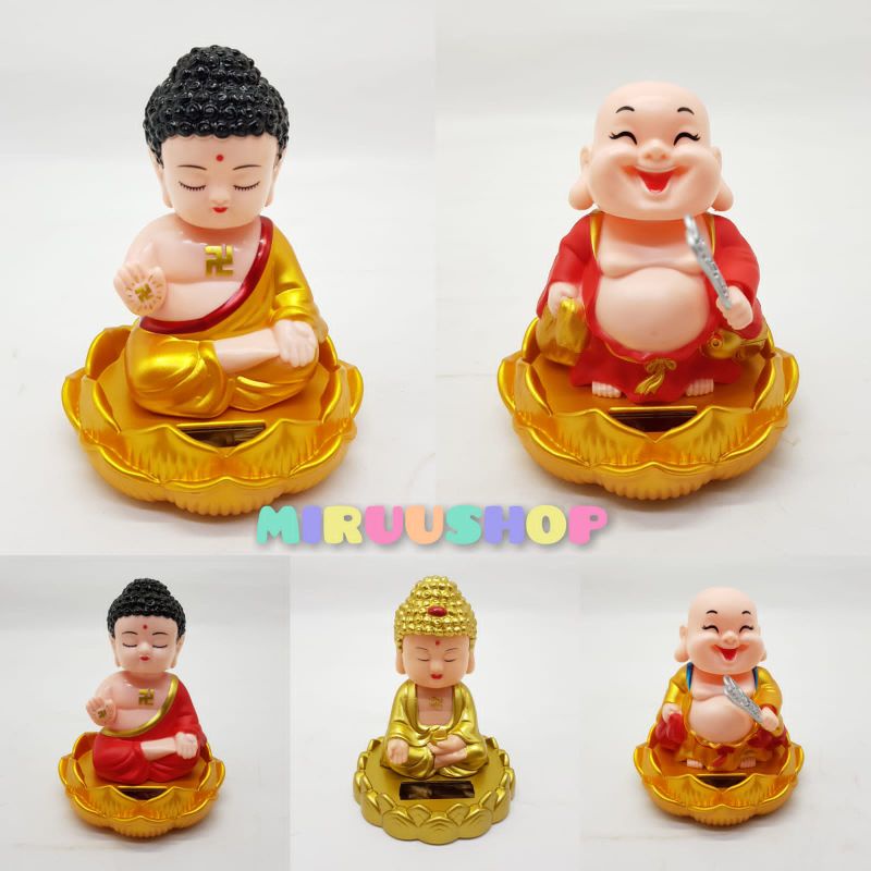 Patung solar Budha Maitreya Sakyamuni tanpa baterai