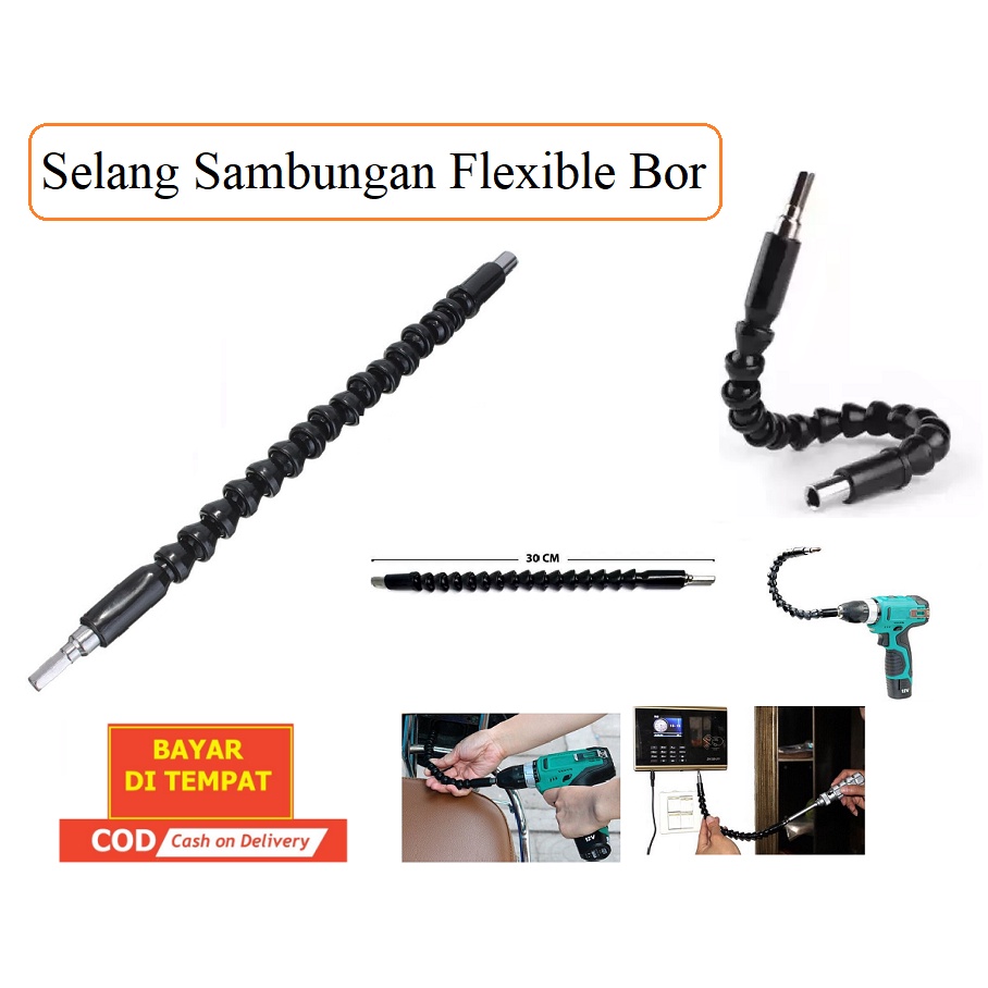 Selang Flexible Bor Sambungan Ekstensi Kepala Obeng Bor Fleksibel Extension Screwdriver / Selang Flexible Bor Obeng