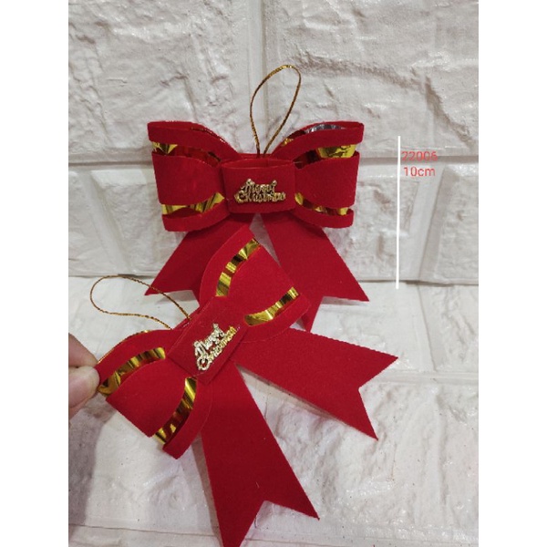 

GI Hiasan Natal Motif PITA EMAS MERAH 2 PCS Dalam 1 Bungkus