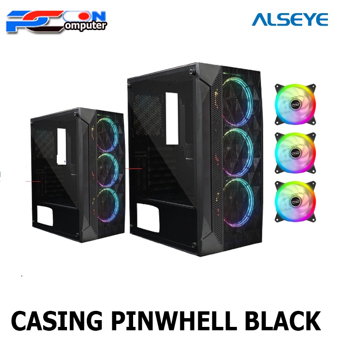 CASING CPU GAMING PINWHEEL BLACK