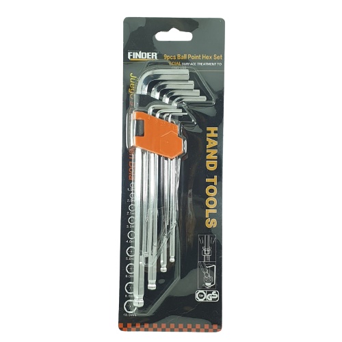 Kunci L Ball Point Hex Finder 9pcs Hexagonal