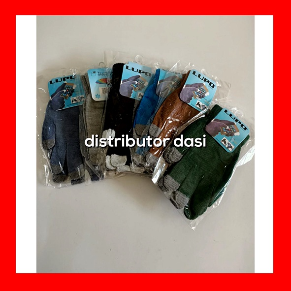 Sarung Tangan Touch Screen HP dewasa ready stok hitam biru coklat abu hijau