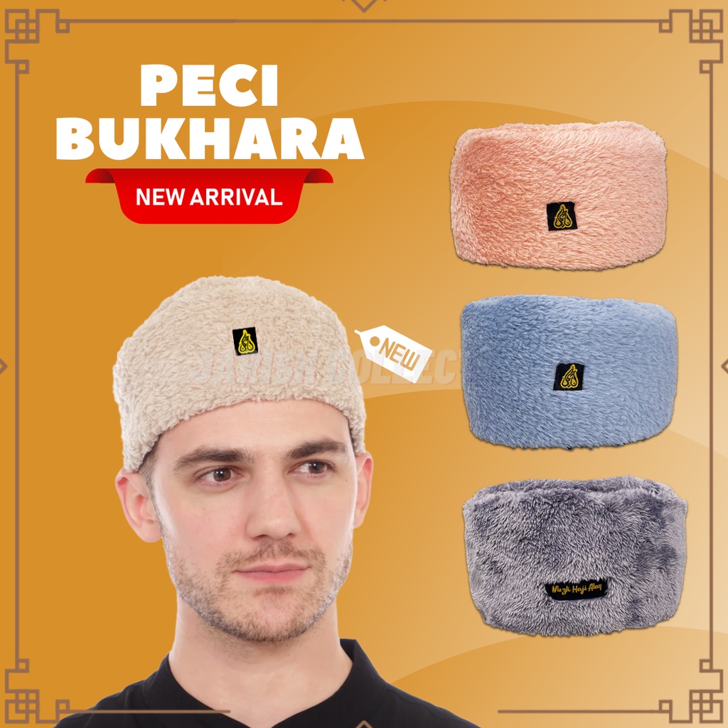 Peci BULU RUSIA Bukhara Premium Kopiah Ottoman Turki Solat Cak Nun Habib Bahar Maiyah Khabib Nurmagomedov Ahmad Dhani Kopyah Bulat Pria Beludru Kopeah Santri Bludru Domba Hitam Putih Sholat Polos Anak Dewasa Laki Rosal Kabiro Bulet Bundar Murah Original