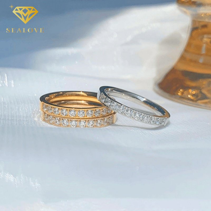 cincin titanium wanita anti karat asli tidak luntur ori Premium mewah berlian aksesoris perhiasan korea