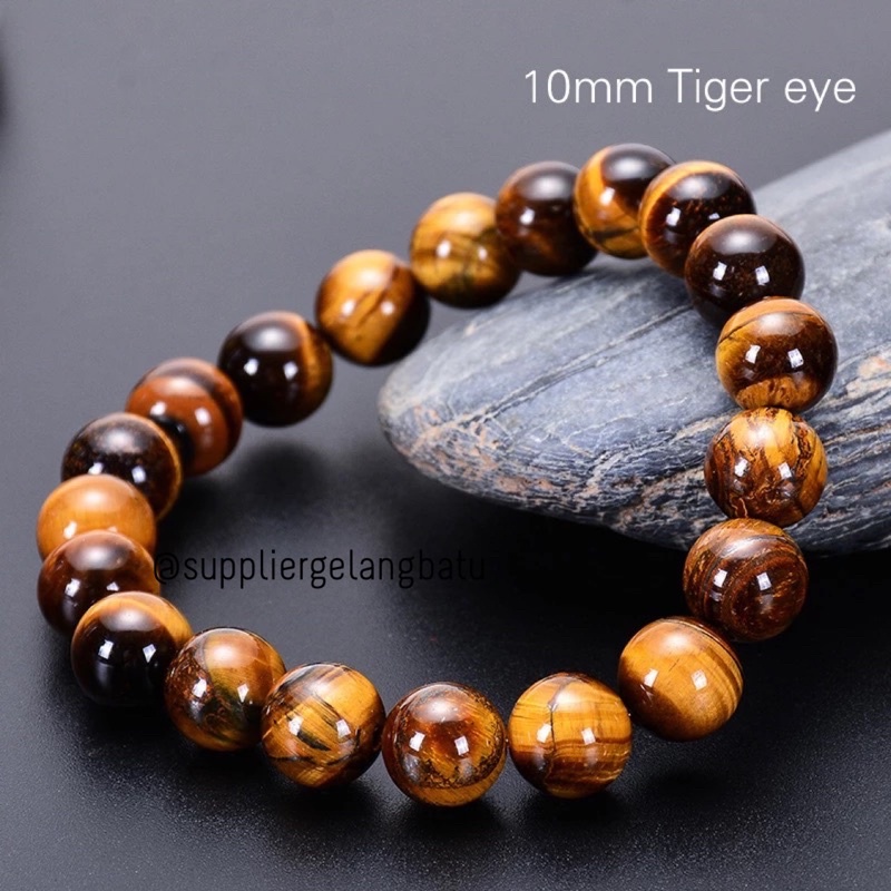 Gelang Pria Tiger Eye Premium Coklat Biru Hijau merah Hitam Ungu Zircon Black red