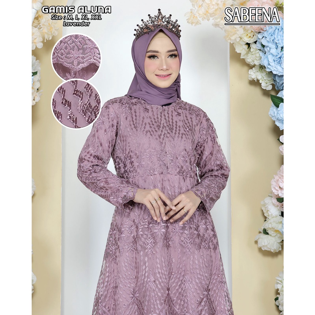 SABEENA - Gamis Tingkat Bahan Tille Mutiara Premium  Dress Busui Kebaya Modreen