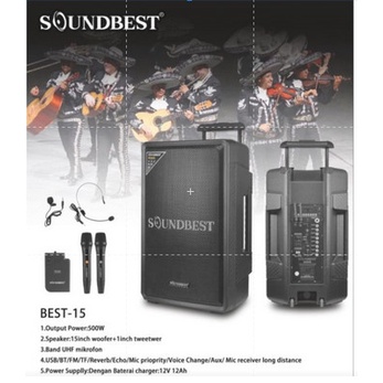 Speaker Portable Soundbest Best15 Best 15 Original Soundbest GARANSI