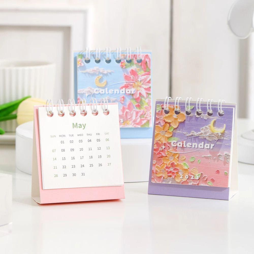 LANFY 2022-2023 Kalender Meja Planner Planner Calendar Self Standing Flip Calendar Desktop Dekorasi Jadwal Planner Agenda Organizer Coil Calendar