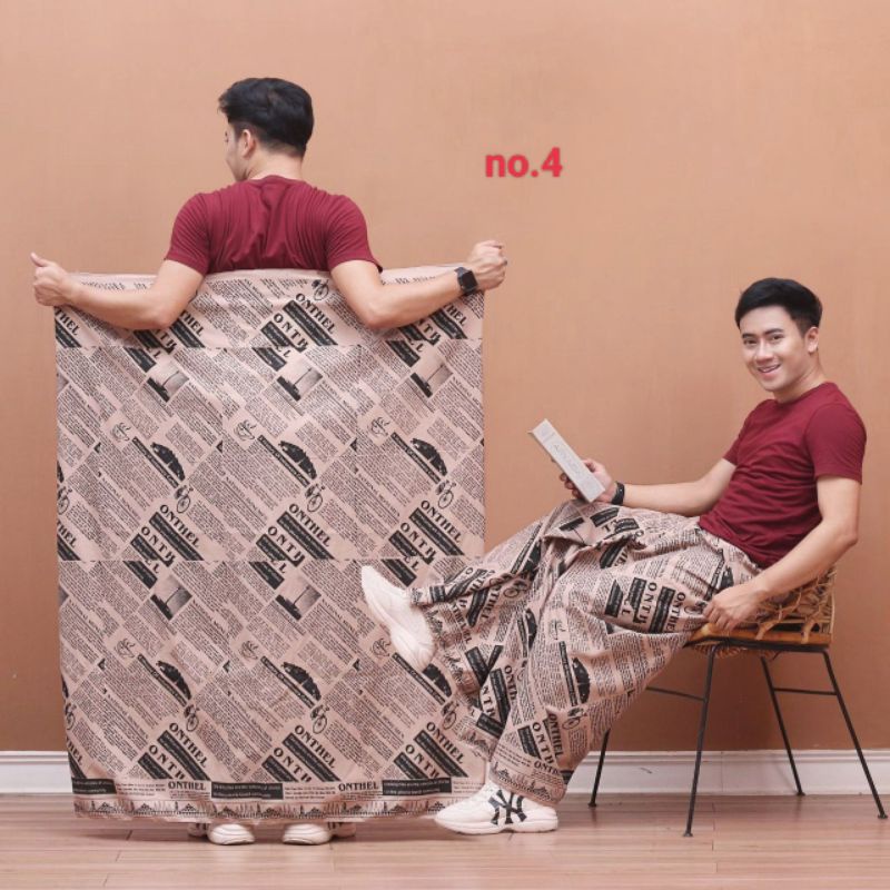 Sarung GAJAH DUDUK Black & White - Hitam Putih Kain Tenun Sholat Shalat Pesantren Santri Muslim Dewa