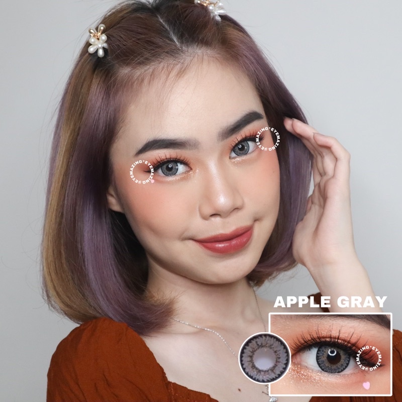 EYEMAZING Softlens - APPLE Gray / Grey / Abu Normal Minus Beda Minus