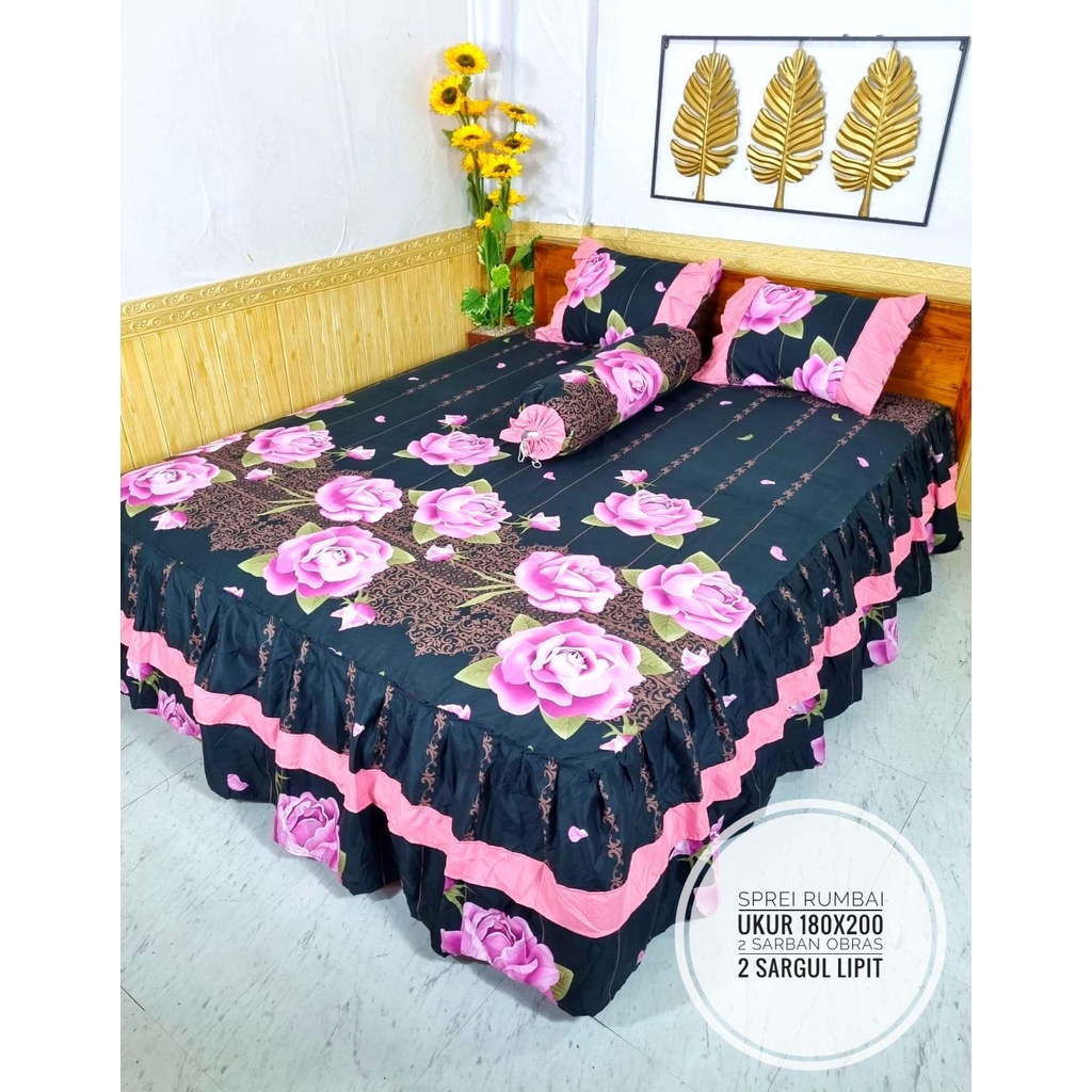 SPREI RUMBAI UKUR 180 X 200 GROSIR SPREI HOME MADE