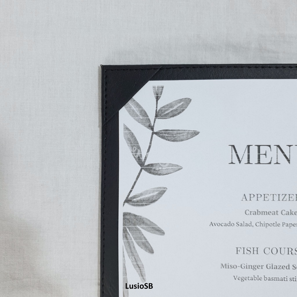 

kln Buku Menu Premium A4 LusioSB Kulit Faux Leather