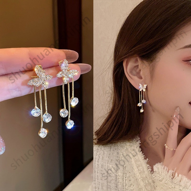 Anting Tusuk Gantung Temperament Desain Hatipitamutiaraberlian Imitasi Gaya Elegan Untuk Wanita