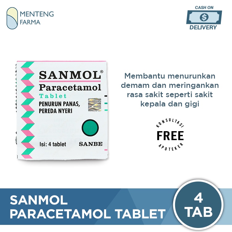 Sanmol Paracetamol Tablets - Obat Penurun Panas / Demam, Pereda Nyeri