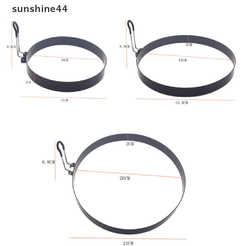 Sunshine 9 / 10 / 15 / 20cm Ring Cetakan Pancake / Telur Goreng Bahan Metal Anti Lengket