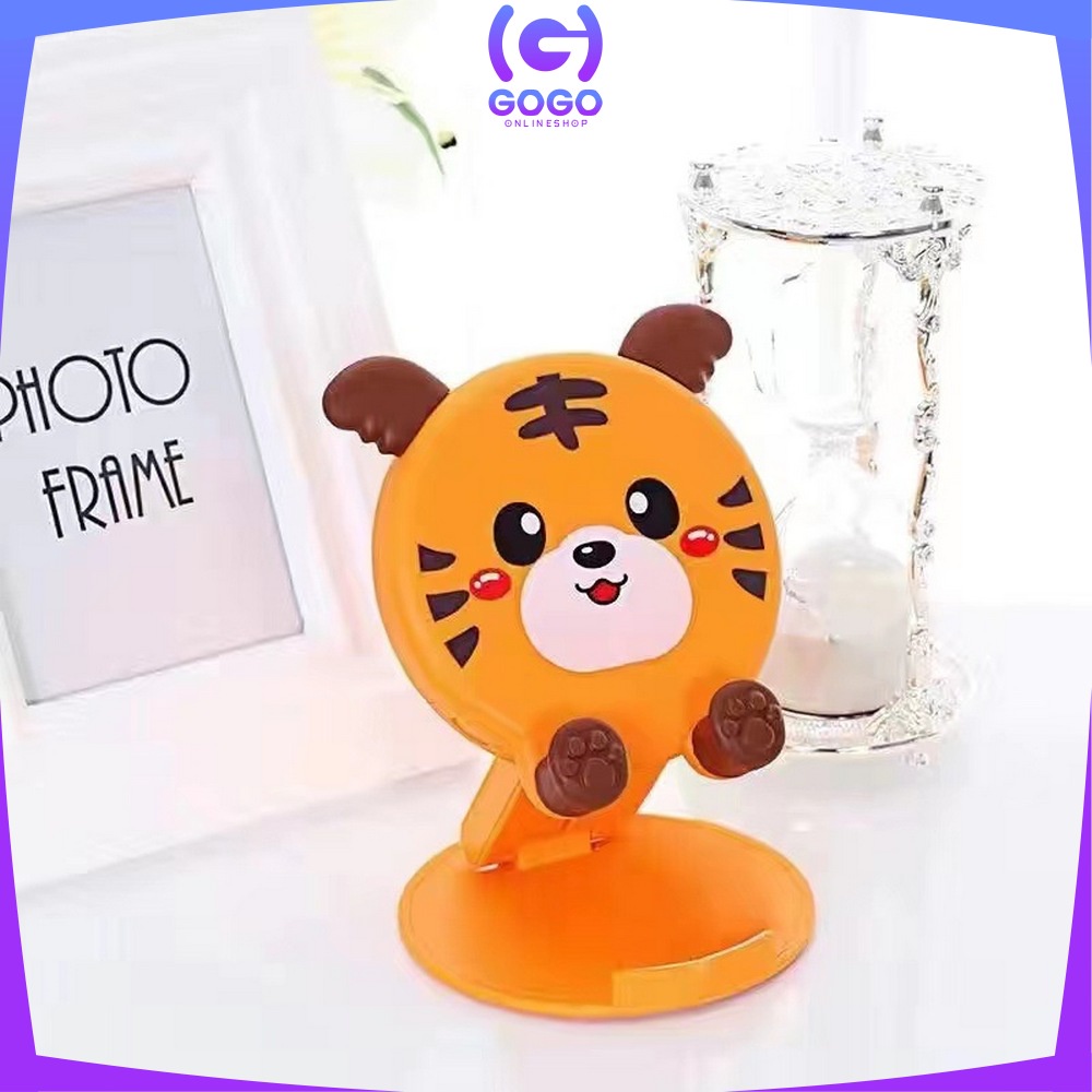 GOGO-C727 Stand Holder Lipat Motif Animal Karakter Lucu Folding Dekstop Dudukan Hp Multifungsi / Phone Holder Hp Untuk Penyangga Ponsel Tatakan Handphone