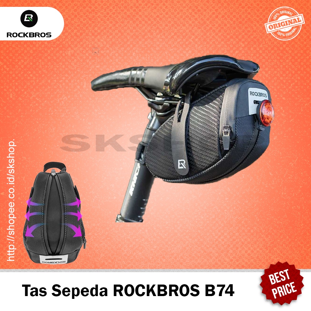 Tas Sepeda Rockbros B74 Hitam Saddle Bag Mtb Lipat Gowes Tas Sadel Belakang Multifungsi Touring Spor