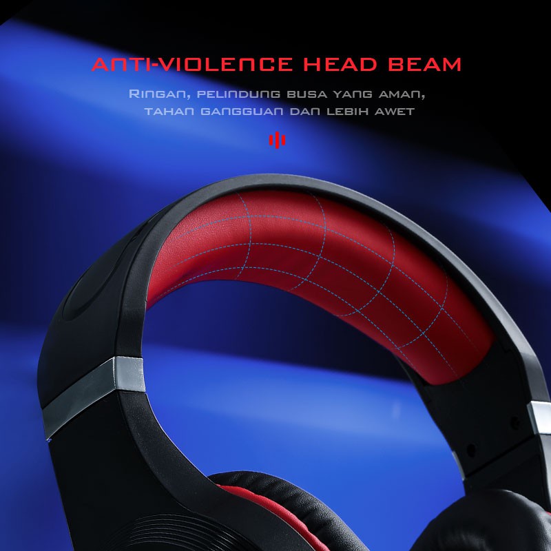 KHANZAACC GAMEN GH1100 PRO Headphone Gaming RGB Lighting Effects Anti-violence