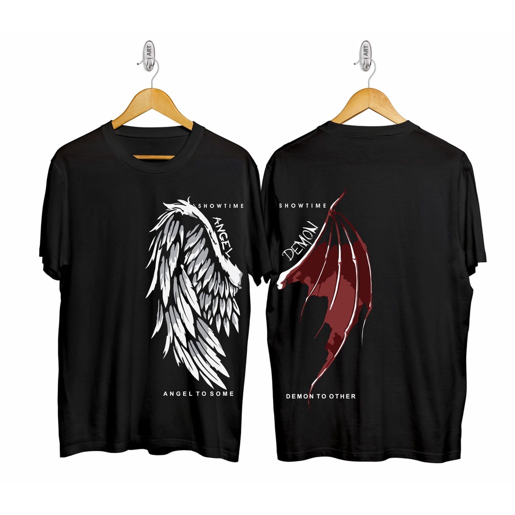 Baju Kaos Angel Demon Kaos Distro Pria Terbaru Lengan Pendek