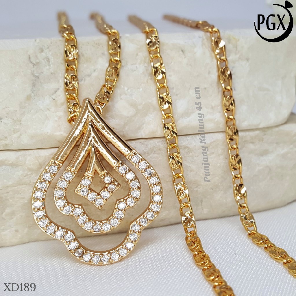 PGX Kalung Wanita Xuping Aksesoris Fashion Perhiasan Lapis Emas XD189