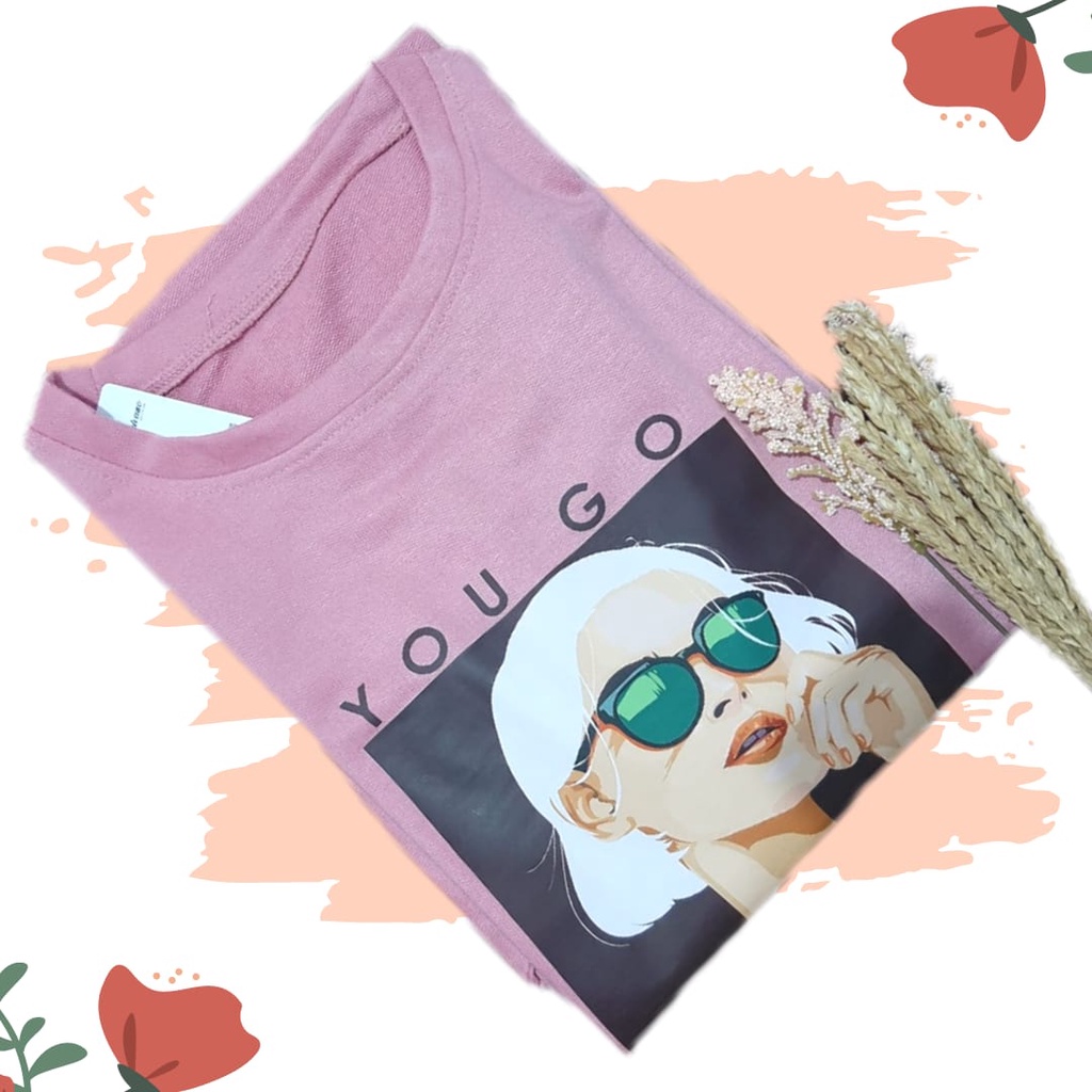 JF Tunik Kaos Oversize Wanita LD 120 Tebal Lengan 7/8 Jumbo Top Oversize Blouse