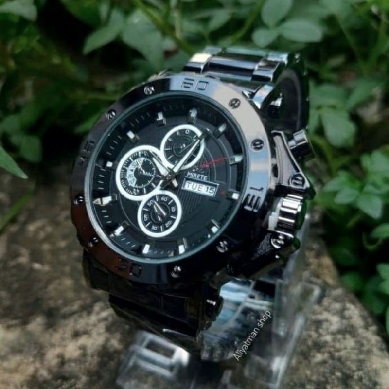 Jam MIRETE Sporty Analog Quart Terbaru  Fitur Tanggal Dan Hari / Jam Tangan Kasual Pria Rantai Stainlees Steel Free Box / Jam Tangan Pria Tahan Air / Jam Tangan Cowok Water Resistant / COD / JAM Tangan Import Pria Mirete Original Tahan Air Free Batrai