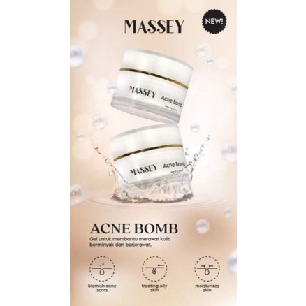 Massey Acne Bomb - night cream - krim malam jerawat ampuh & whitening kitoderm