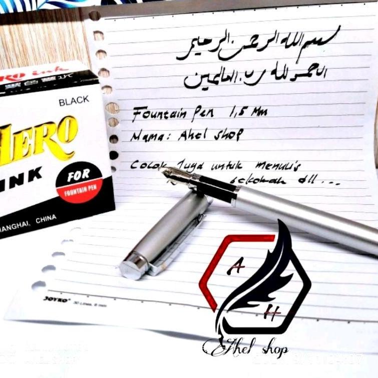 

UR762 Pulpen penulisan ijazah raport sekolah Fountain pen Kalam kaligrafi 1,5Mm tinta isi ulang hero satu set xsge580