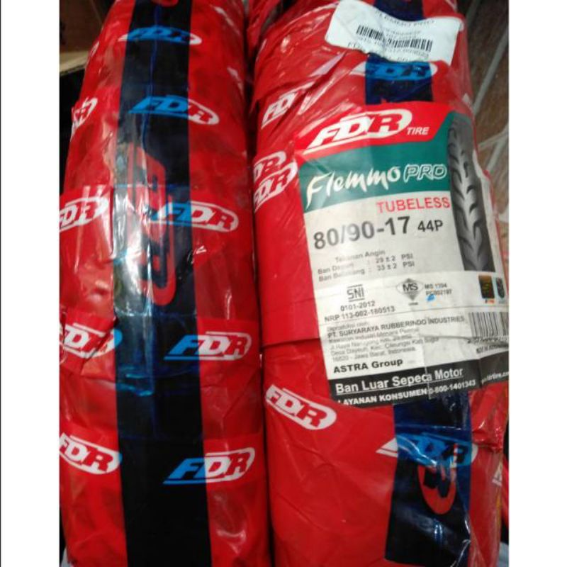 Ban tubless 80/90 17 flemo pro.original fdr. ban belakang ring 17