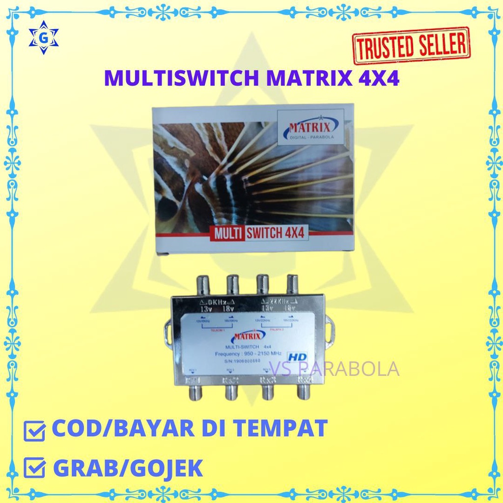 Multiswitch Parabola Matrix 4x4 UNTUK 2 LNB Satelit 4 Receiver