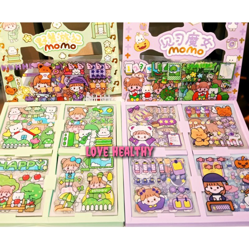 

Sticker waterproof motif kartun korea sticker 2D Momo Anne lucu aesthetic tumbler transparan