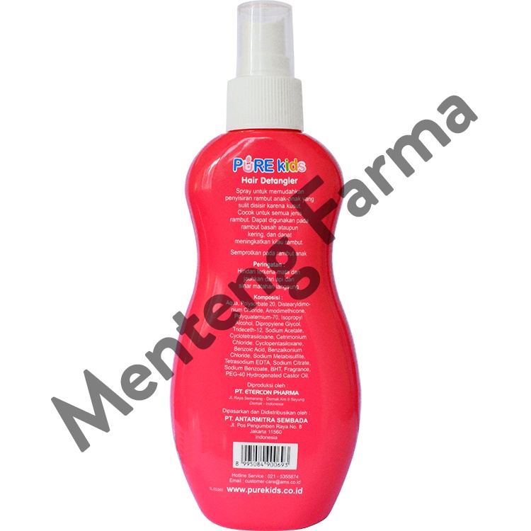 Pure Kids Hair Detangler Amazing Strawberry 200 mL - Pelembut Rambut