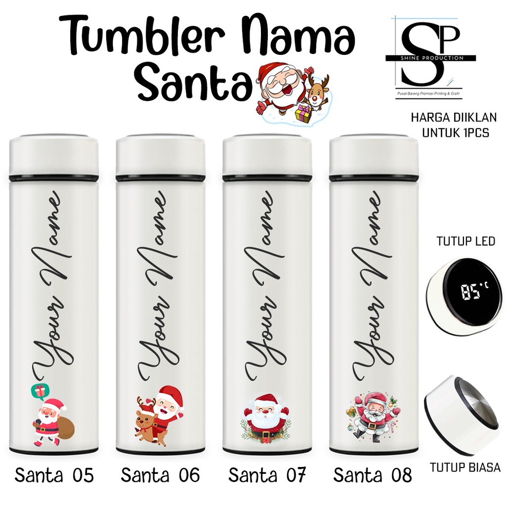 Tumbler Natal Santa Custom Nama