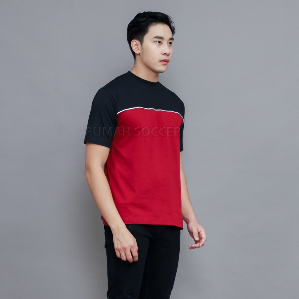 Tshirt Kaos Oblong Pria Cowok Dewasa Distro Keren Warna Kombinasi Polos Bahan Tebal PHANTOM Terbaru