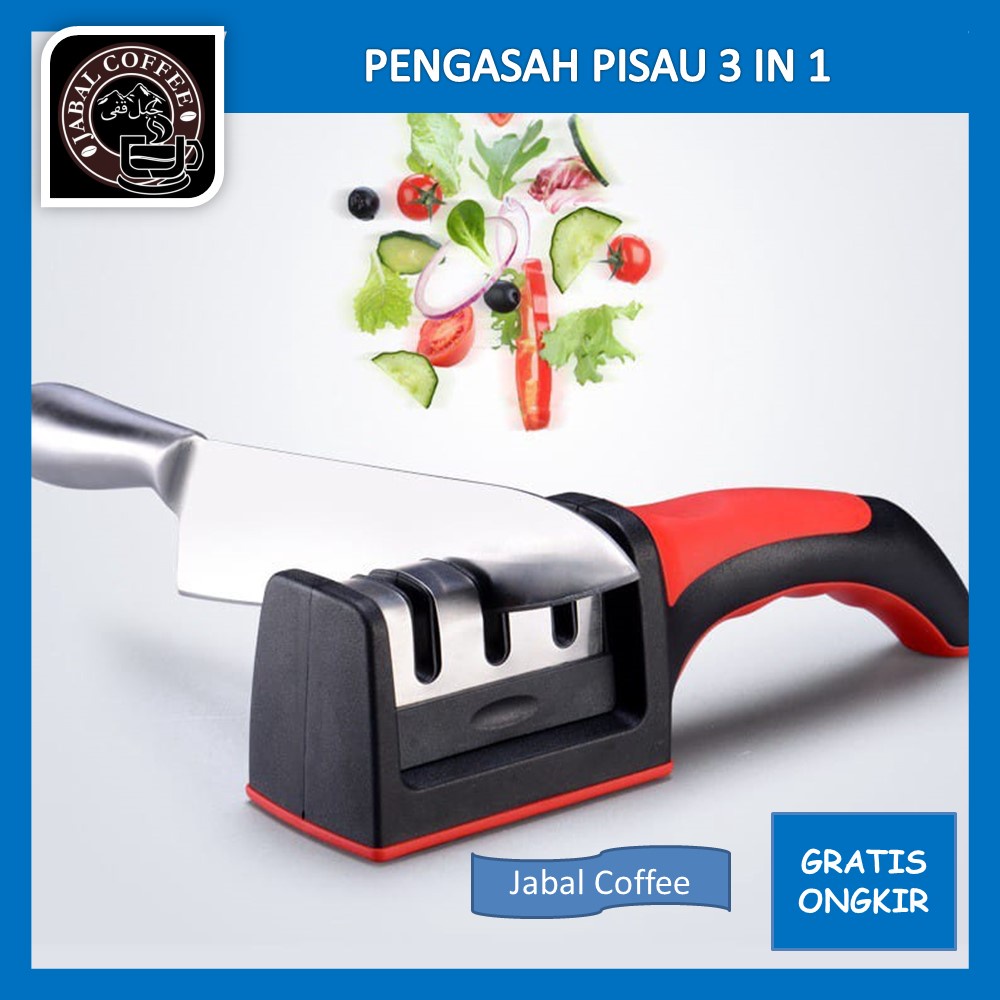 Alat Asahan Pisau Gunting Tiga Step / Pengasah Pisau 3 In 1 Mode / Alat Asah Pisau Penajam Pisau Dapur