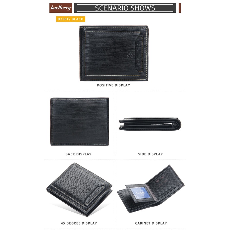 IMPOR BAELLERRY D2361 DOMPET UANG LIPAT TEBAL PRIA WANITA KULIT PU