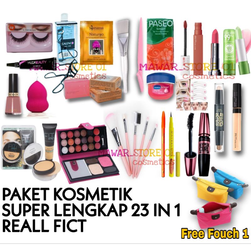 Kosmetik Maybelline Make Up 1 Set  Isi 23 Pcs Paket Super Lengkap