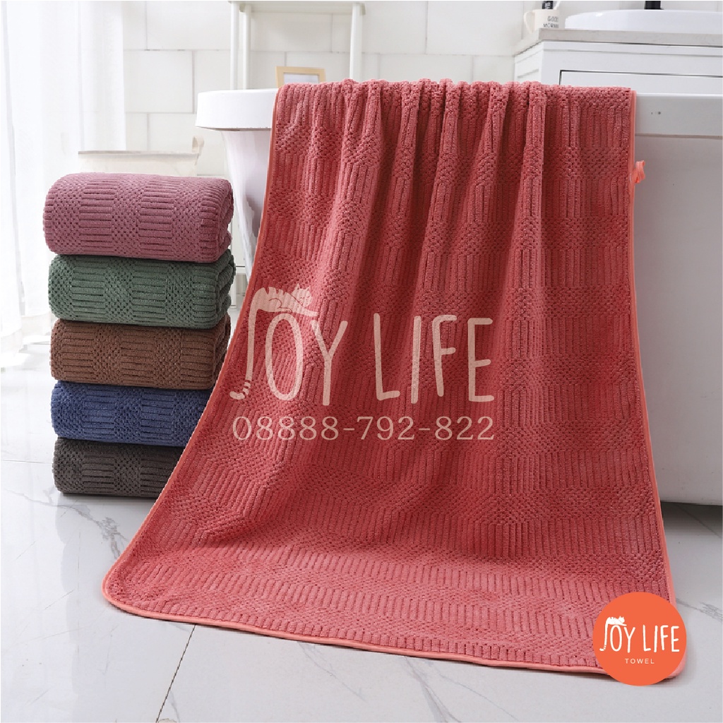 Handuk mandi bulu 70cmx140cm / handuk dewasa / handuk motif polos terang 260g daya serap tinggi dan lembut