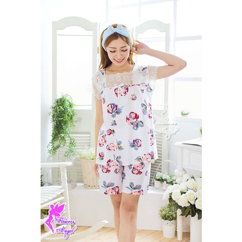 SML Baju Tidur Setelan Celana Pendek Sleepwear Set Lingerie
