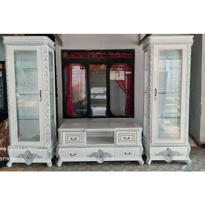 BUFET UKIR RAK TV KAYU JATI JEPARA