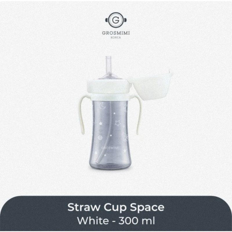 Grosmimi PPSU Staw Bottle Space Edition (White)- Botol Minum Bayi &amp; Anak