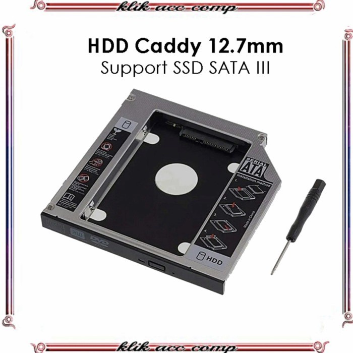 M-Tech HDD Caddy Rack 12.7mm SATA Slot DVD Rom Harddisk Bracket