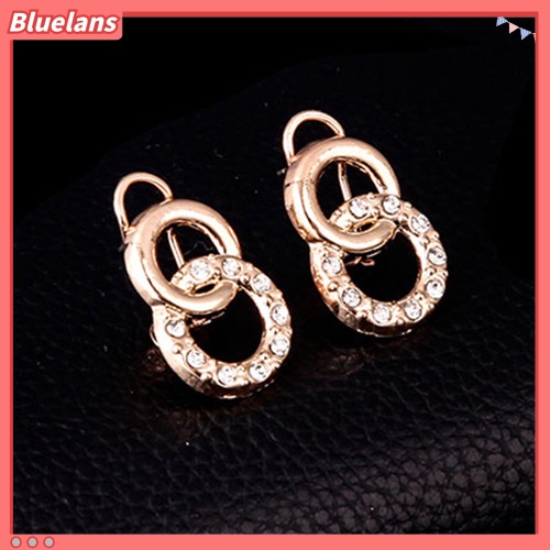 Bluelans Women Bridal Crystal Choker Necklace Earring Bracelet Chandelier Ring Jewelry Set