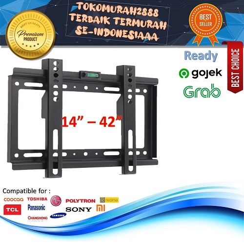 Bracket TV 15 - 43 Inch/Cocok Semua Merk Tv /2 Arah Nunduk Dangak Universal Breket Briket Braket Bracket TV 32 40 43 24 14