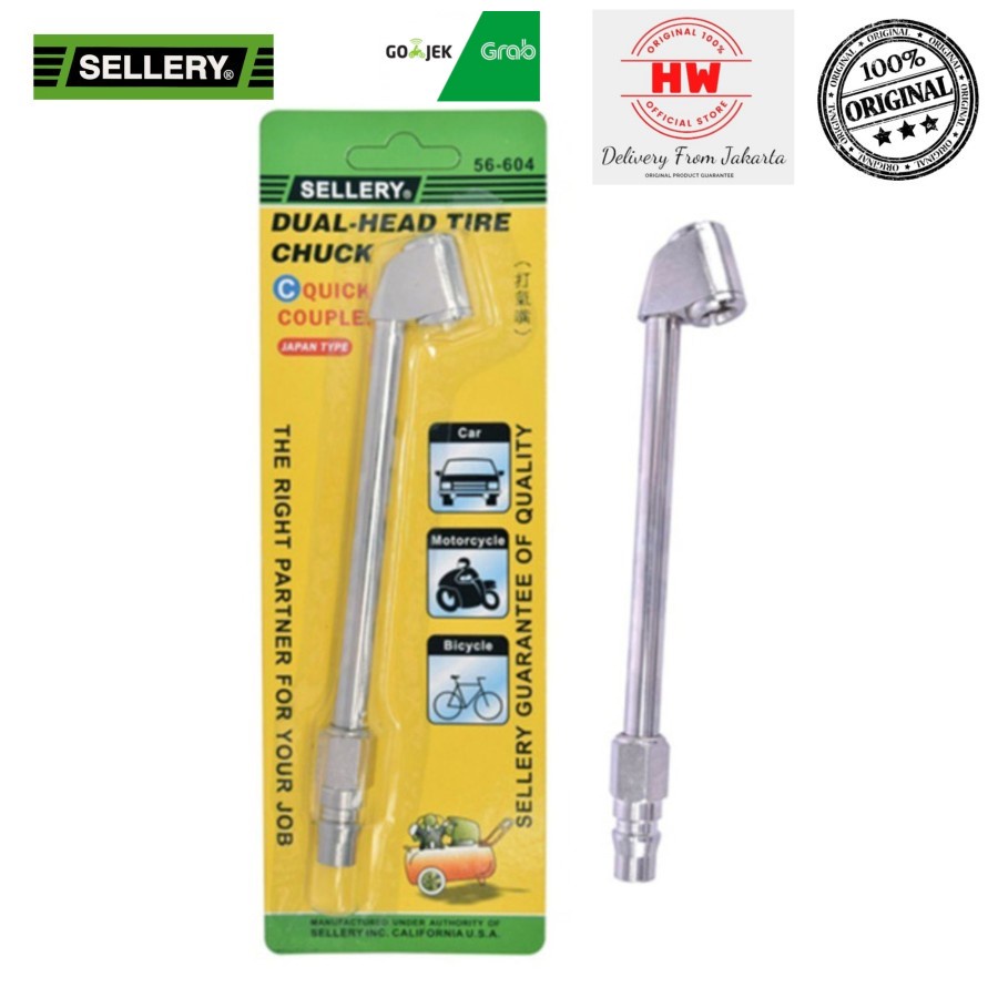 DUAL HEAD TIRE CHUCK KEPALA ISI ANGIN COUPLING SELLERY 56-604C