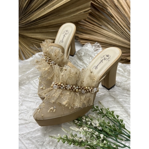 sepatu wanita nude deandra wedding pesta 9cm tahu