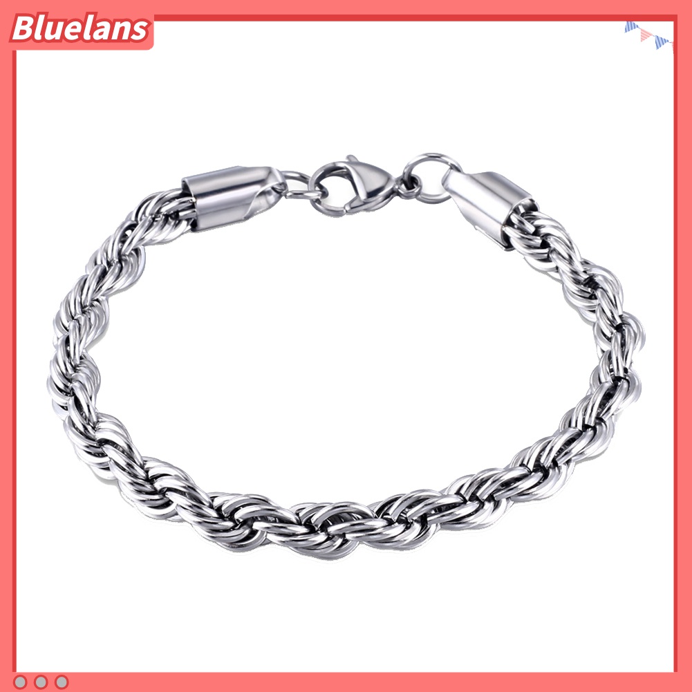 Gelang Rantai Spiral Bahan Stainless Steel Untuk Pria