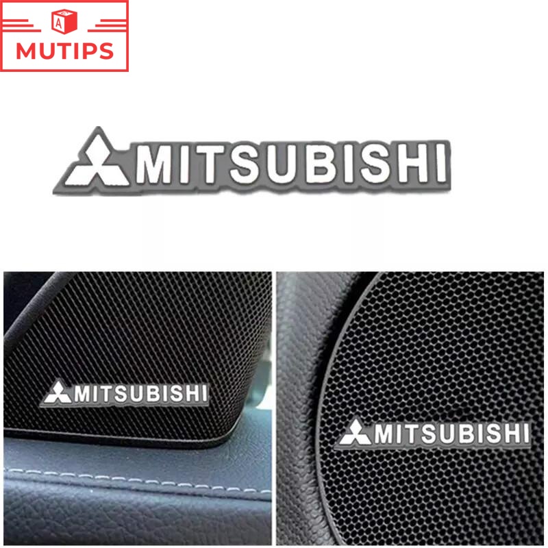 Mitsubishi 4Pcs Stiker Logo Mini Bahan Alloy Untuk Speaker Mobil